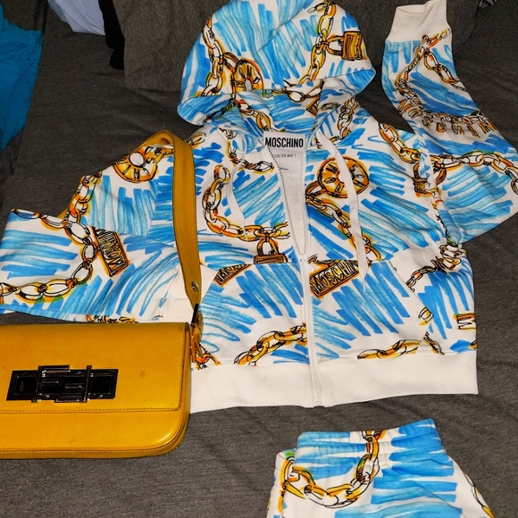 MOSCHINO Joggers Set with Crop Top  Hoodie - Picture 3 of 17